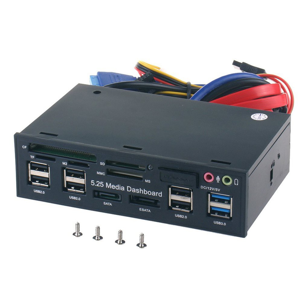 5.25 "Pc แผงด้านหน้า Dashboard Media Usb 3.0 Hub Audio Esata Sata Card Reader เดสก์ท็อป Optical Driv