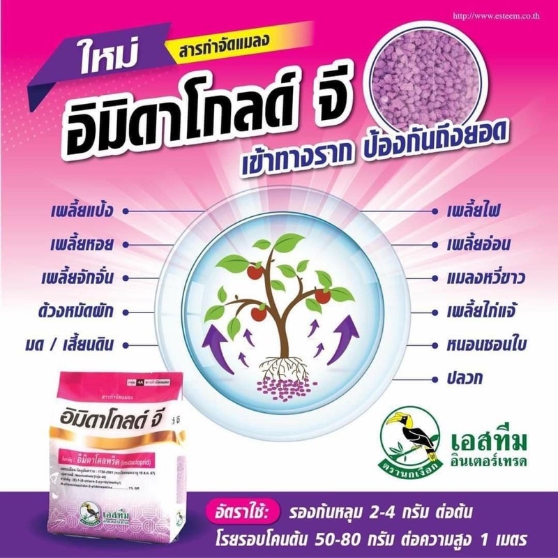 อิมิดาโกลด์ จี ขนาด 1 kg. ยาหว่าน หนอน เพลี้ย ปลวก