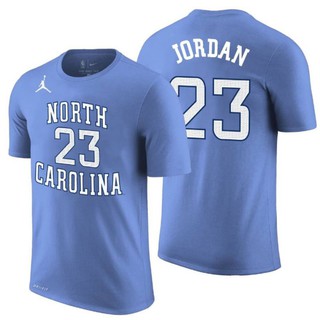 เสื้อยืดอินเทรนด์ผู้ชายอินเทรนด์ผู้หญิงเสื้อยืด พิมพ์ลาย Nba Nike Jordan Brand No 23 Michael Jordan North Carolina Unive