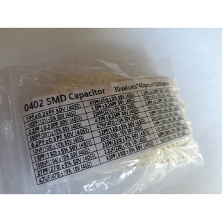 ตัวเก็บประจุ SMD 0402 SMD Chip capacitor assorted kit , 30values*40PCS=1200PCS (1pF~10uF)