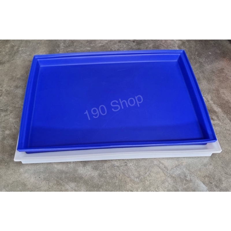 ถาดใหญ่ ถาดสี่เหลี่ยม ก62×ย92×ส7 ซม. สีน้ำเงิน-สีขาว เนื้อหนา เกรดA