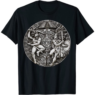 ROUND คอลูกเรือเสื้อยืด พิมพ์ลาย Aztec WARRIOR-4XL