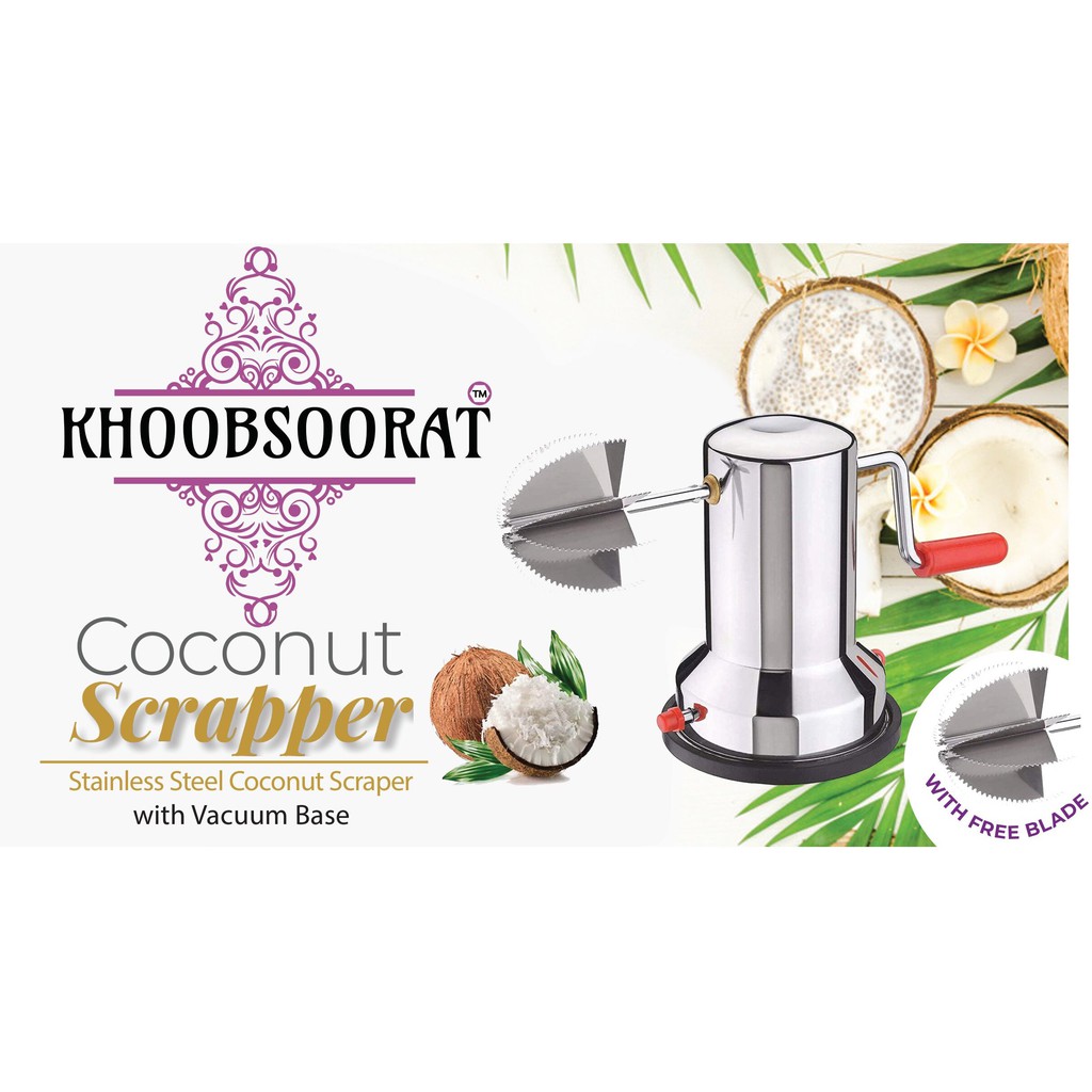 Kohobsoorat S.Steel Coconut Scrapper(ฐานสูญญากาศ)-ตัวเลือกใบมีดพิเศษ