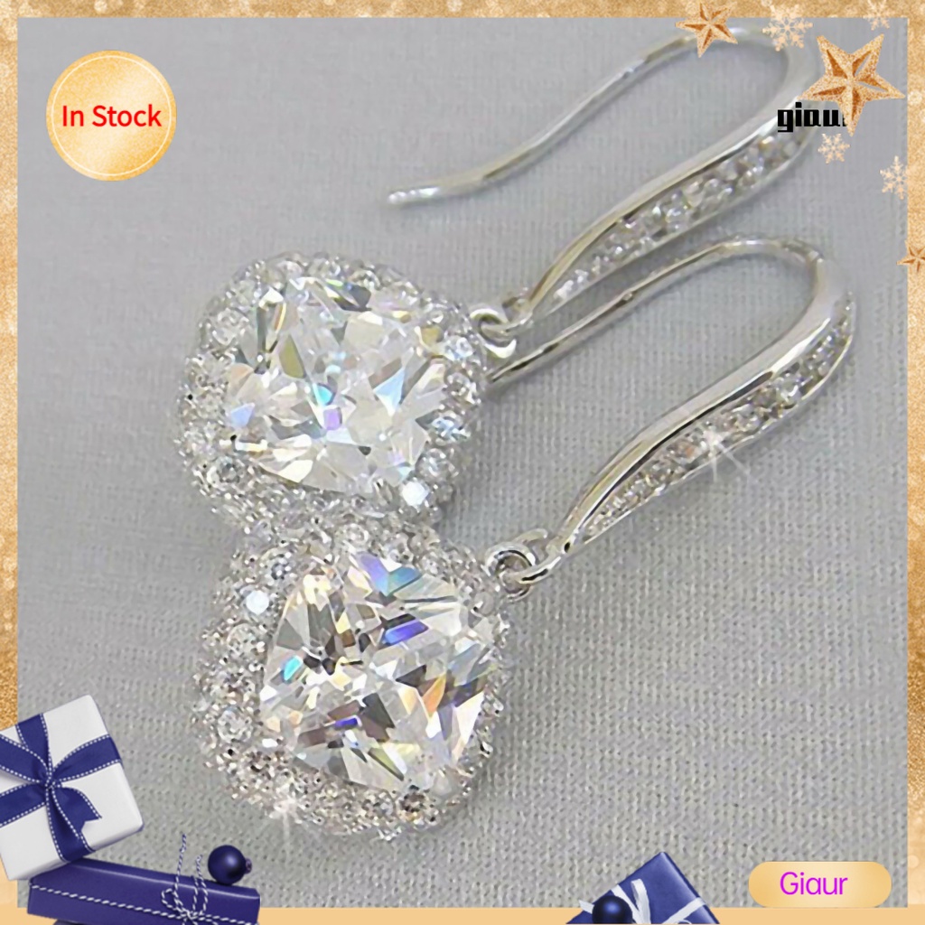 Giaur Cubic Zirconia Hanging Drop Dangle Ear Hook Earring Party Jewelry