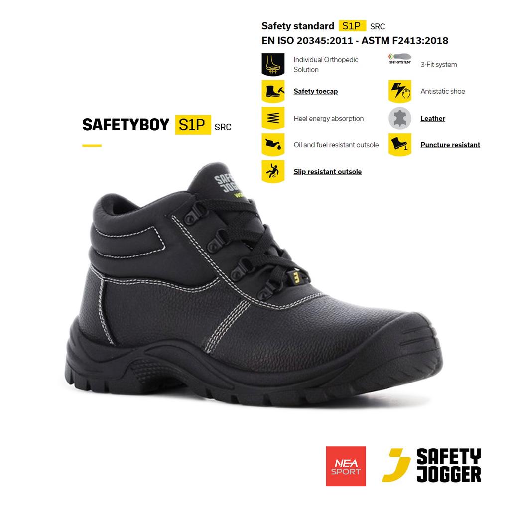 [ลด30% เก็บโค้ด 2509FASHDD] SAFETY JOGGER - SAFETYBOY S1P Mid รองเท้าเซฟตี้ หัวเหล็ก แผ่นเหล็กกันทะลุ หนังแท้