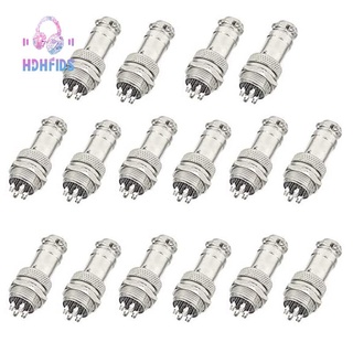 16PCS 2 Pin Sier Male Female Aviation Plug 16mm Gx16-4 Panel Cable Connector Socket Plug Assortment Kit