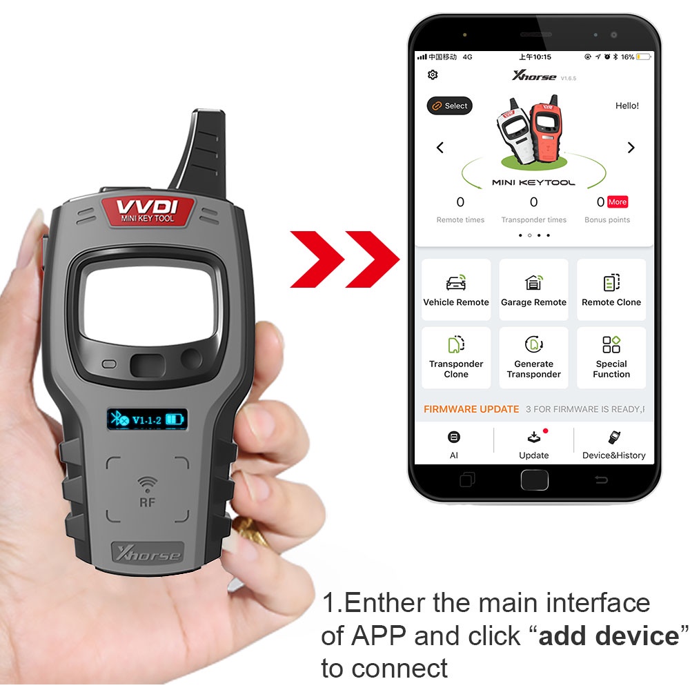 Global Version Xhorse VVDI Mini Key เครื่องมือ Remote Key Programmer ฟรี 96bit 48-Clone ฟังก์ชั่น XK