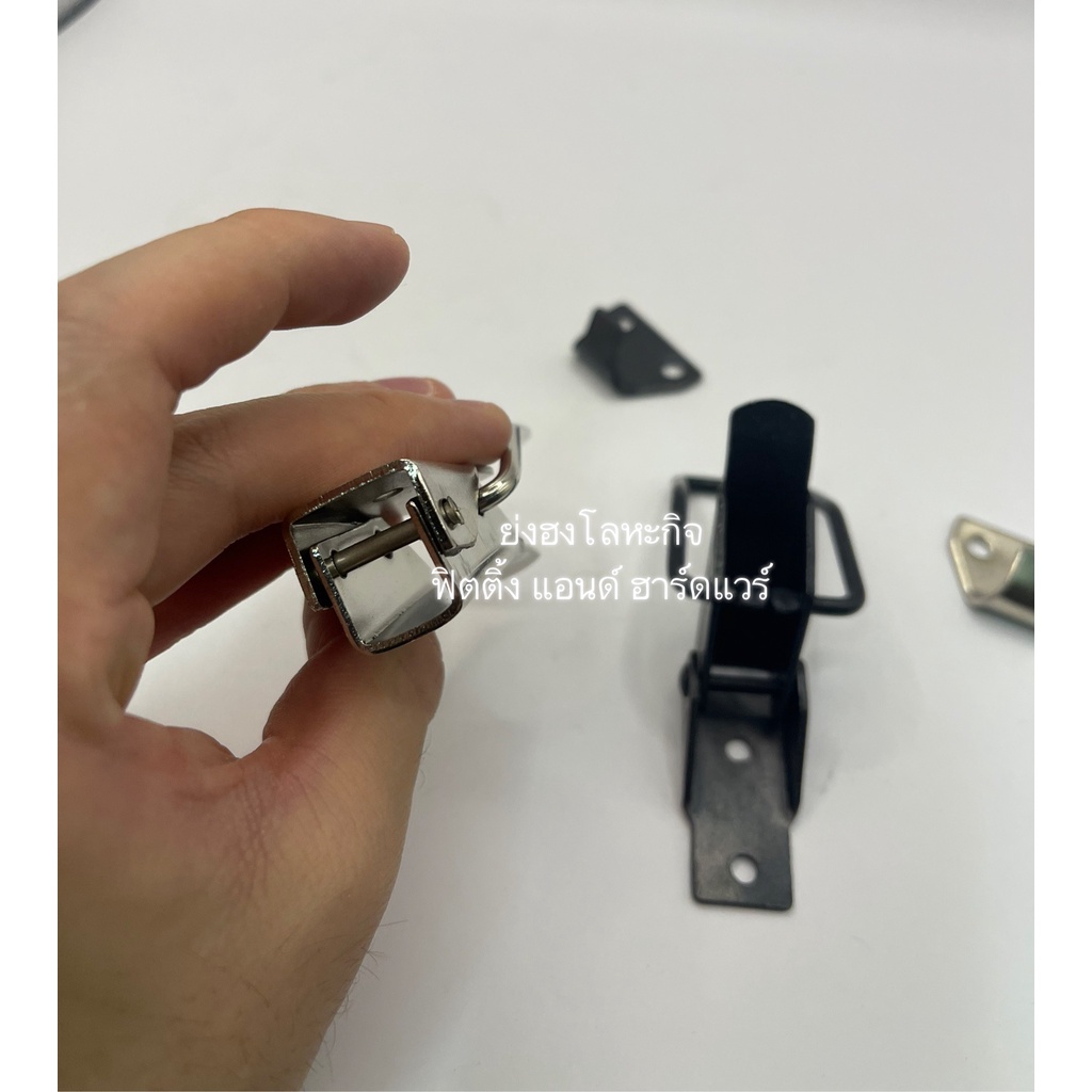 ล็อกกระเป๋า ล็อกกล่อง ตัวล็อคกล่อง แซคล็อค ตัวล็อคแบบห่วง สีดำ และ สีนิเกิ้ล รุ่นสูง L002NI L002B บรรจุ 1ตัว ห่วงล็อค - รูปที่ 2