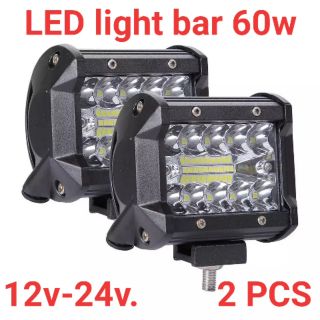 ไฟสปอร์ตไลท์ LED Light bar 60w 12v-24v ไฟสปอร์ตไลท์ติดมอเตอร์ไซค์ รถยนต์