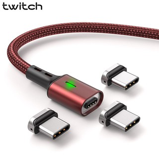 Twitch 3A สายชาร์จแม่เหล็ก USB micro-c สําหรับ Samsung ชาร์จเร็ว ซิงโครนัส สายเคเบิลข้อมูล สําหรับ iPhone-11 XS 0.5 ม.-1