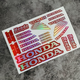 สติกเกอร์โลโก้ Honda สีเลเซอร์ ดัดแปลง สําหรับติดตกแต่งหมวกกันน็อครถจักรยานยนต์ สกูตเตอร์ Honda