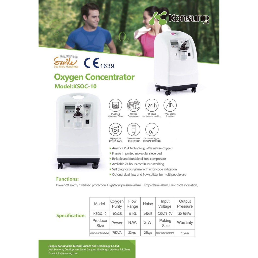 Konsung oxygen concentrator 10L