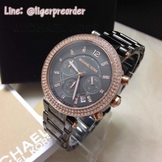 MICHAEL KORS MK5539 Gunmetal Swarovski Crystal ตัวเรือนสีเทาดำ