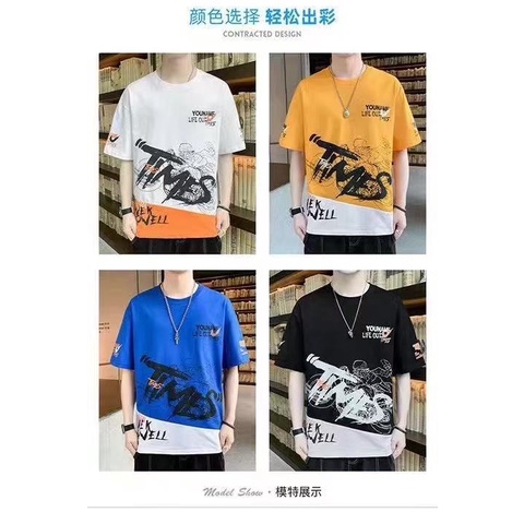 เสื้อยืดคอกลมแขนสั้น3ส่วน เสื้อยืดoversize