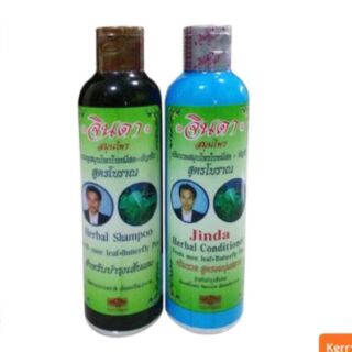 ยาสระผมและครีมนวดจินดา  ลดอาการผมร่วง (2 ขวด ×250 ml)