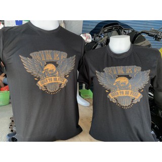 เสื้อยืดดำลายวินเทจbiker