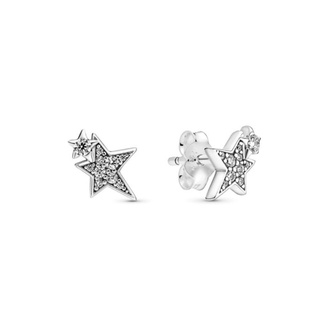 (พร้อมส่ง)*New*Pandora Sparkling Asymmetric Stars Stud Earrings