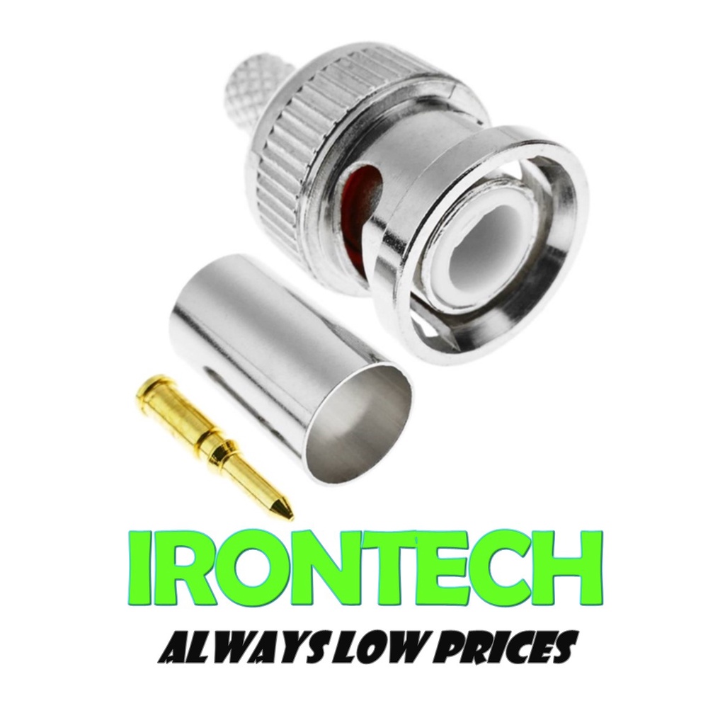 BNC RG59 CRIMP ประเภท COAXIAL CONNECTOR ปลั๊กชายสําหรับกล้องวงจรปิด RG59 CABLE