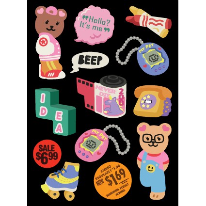 Juicy Bear Remover Sticker (Retro) สติ๊กเกอร์น้องหมี แบรนด์ Second Mansion จากเกาหลี ของแท้