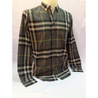 superbrandnameเสื้อshirt Burberry แขนยาวชายทรงSlim Fit ผลิตจากผ้าCotton100%