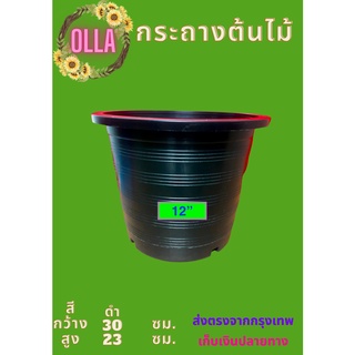 กระถางต้นไม้พลาสติก 12 นิ้ว จำนวน 10 ใบ