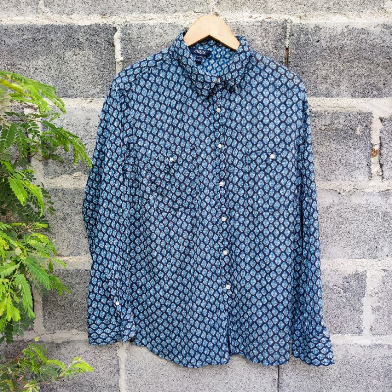 เสื้อเชิ้ตChaps Ralph Lauren Indian Printed Indigo Button Up Shirt
