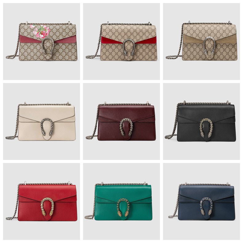 Gucci / ใหม่ / Dionysus Series Small GG กระเป๋าสะพาย / กระเป๋าถือสุภาพสตรี / ของแท้ 100% / 28CM