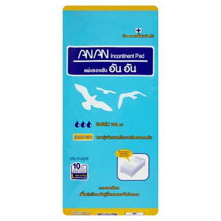 อัน อัน แผ่นรองซับ ขนาด L 45 x 70 ซม. 10 ชิ้น ผ้าอนามัย AN AN Size L 45 x 70cm Incontinent Pad 10pcs ผ้าอนามัย ผ้าอ้อมสำ