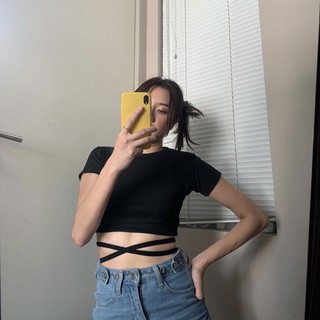 Crop top 03 • เสื้อครอปเชือกคาดเอวทรงสวย สินค้าพร้อมส่ง ૮꒰˵• ﻌ •˵꒱ა สีเอิร์ธโทน