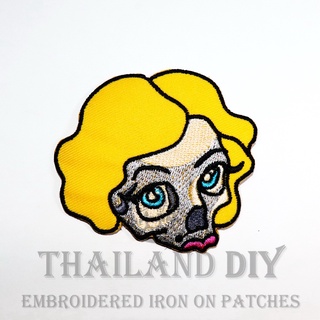 ☠ ตัวรีดติดเสื้อ งานปัก ลาย หัวกะโหลก ผู้หญิง สัญลักษณ์ Sexy Girl Lady Skull Patch WOP DIY ตัวรีด อาร์มติดเสื้อ กระเป๋า