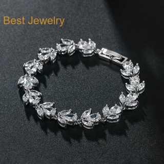 Best Jewelry ข้อมือเพชรเกรดพรีเมี่ยม ประกายไฟเทียเท่าเพชรแท้ เครื่องประดับออกงาน เกรดสวย สร้อยเพชร รับ dropship