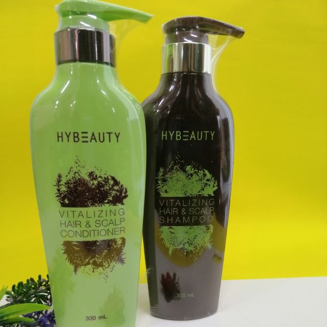 Hybeauty Shampoo &Conditioner แชมพูพร้อมครีมนวด ผสมสมุนไพรธรรมชาติแท้ป้องกันผมร่วง นำเข้าจากเกาหลี