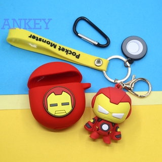 Realme Buds Air 3 / Air Pro / Air 2 Neo / Buds Q / Q2 / Q2S เคสซิลิโคนนิ่ม ลายการ์ตูน Marvel Spider-Man Iron Man สําหรับ