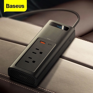 Baseus ปลั๊กพ่วงในรถ 150W ขยายช่องชาร์จ แปลงไฟ DC12V เป็น AC 110V ขนาดพกพา ชาร์จเร็ว สำหรับชาร์จโทรศัพท์มนรถยนต์