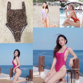 ชุดว่ายน้ำวันพีชไฮคัทเว้าหลัง ลายเสือ บิกินี่พร้อมส่งจากไทย By Cherry_swimwearr🍒