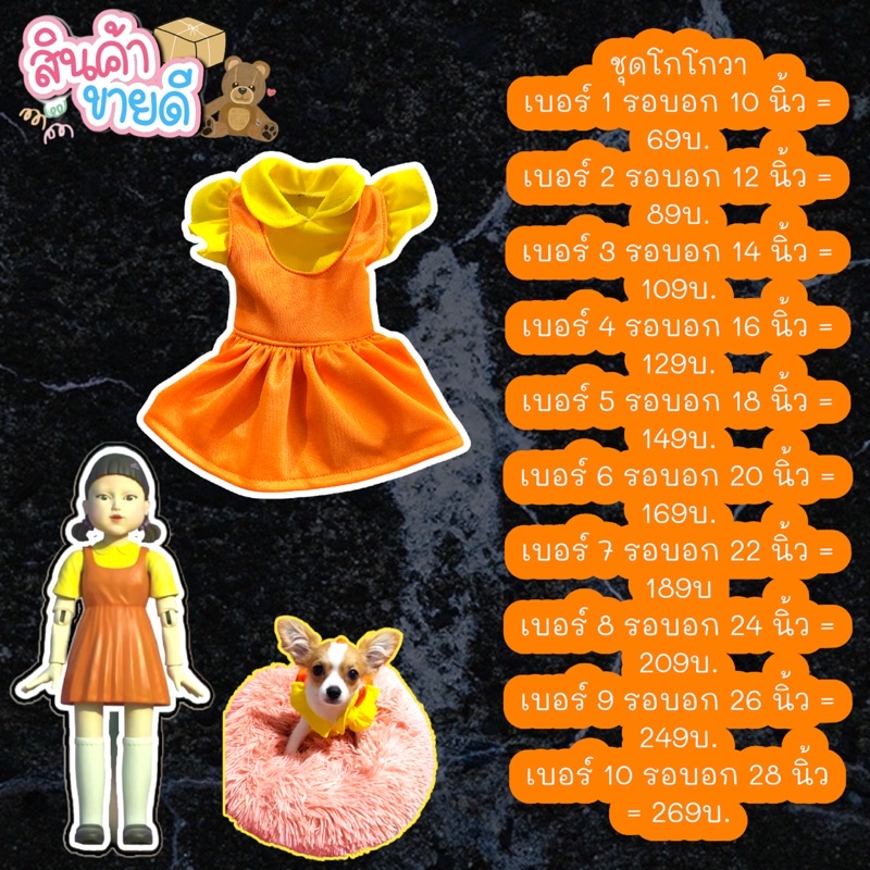 พร้อมส่ง ชุดโกโกวา น้องหมาน้องแมว พร้อมส่ง ไซส์เบอร์ 1-10