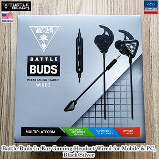 Turtle Beach® Battle Buds In-Ear Gaming Headset Wired for Mobile &amp; PC, Black/Silver ชุดหูฟัง สำหรับเล่นเกม สีดำ/เงิน