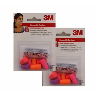 เอ็ม โฟมอุดหู ป้องกันเสียง หลากสี 3M Foam Ear Plugs (4 คู่) x 2 ชุด