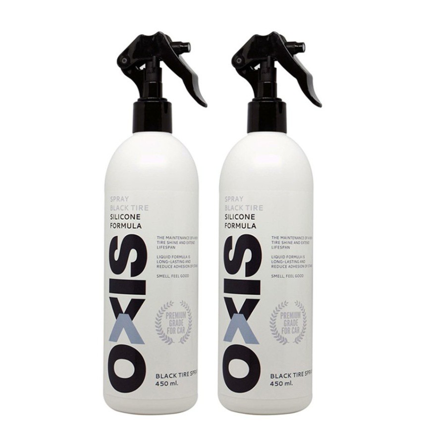 OXIS SPRAY WAX น้ำยาบำรุงยางรถยนต์ Spray Black Tire (Pair pack) (2ขวด)