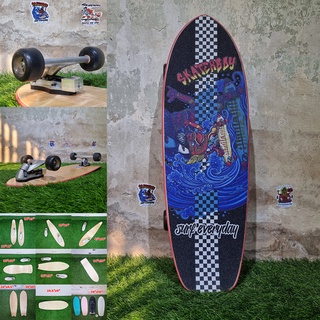 [0202][พร้อมส่ง]Custom Surf skate เลือกบอร์ดได้ ทรัค CX7 setting สปริงอ่อน เบ้ากันคลาย รองสูง รับประกันการใช้งาน