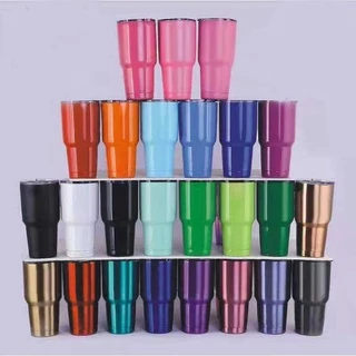 แก้วเก็บความเย็น ขนาด 30oz. สีพื้น พร้อมฝา ผลิตจากสแตนเลส304 Foodgrade