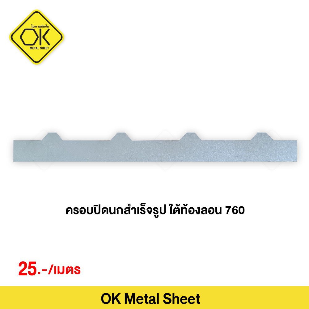 ครอบปิดนก ใต้ท้องลอน760 แผ่นปิดเชิงชายหลังคา