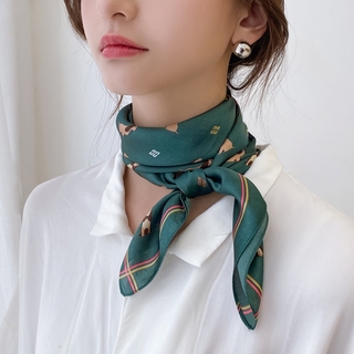 CICI Multifunctional Satin Scarf 70x70 ผ้าพันคอผ้าไหมขนาดเล็กสไตล์เกาหลี ผ้าพันคอผ้าไหม สไตล์วินเทจ