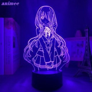 โคมไฟตั้งโต๊ะ Led ลายการ์ตูนอนิเมะ Date A Live Kurumi Tokisaki 3d สําหรับตกแต่งห้องนอนเด็ก