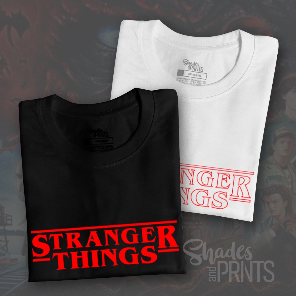โลโก้ Stranger Things เสื้อ Netflix สวม Unisex แบบกําหนดเอง - เสื้อยืดพรีเมี่ยม =++