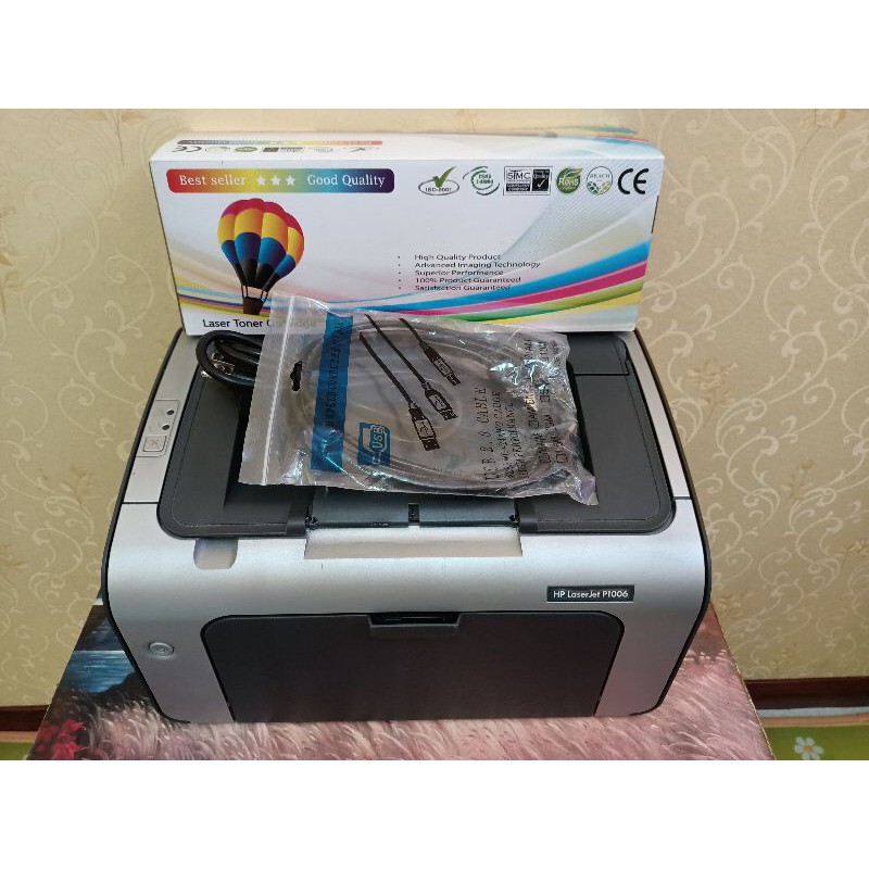 HP LaserJet P1006 Printer(มือสอง)พร้อมใช้(มีตลับหมึก+สายไฟ+สายUSB)