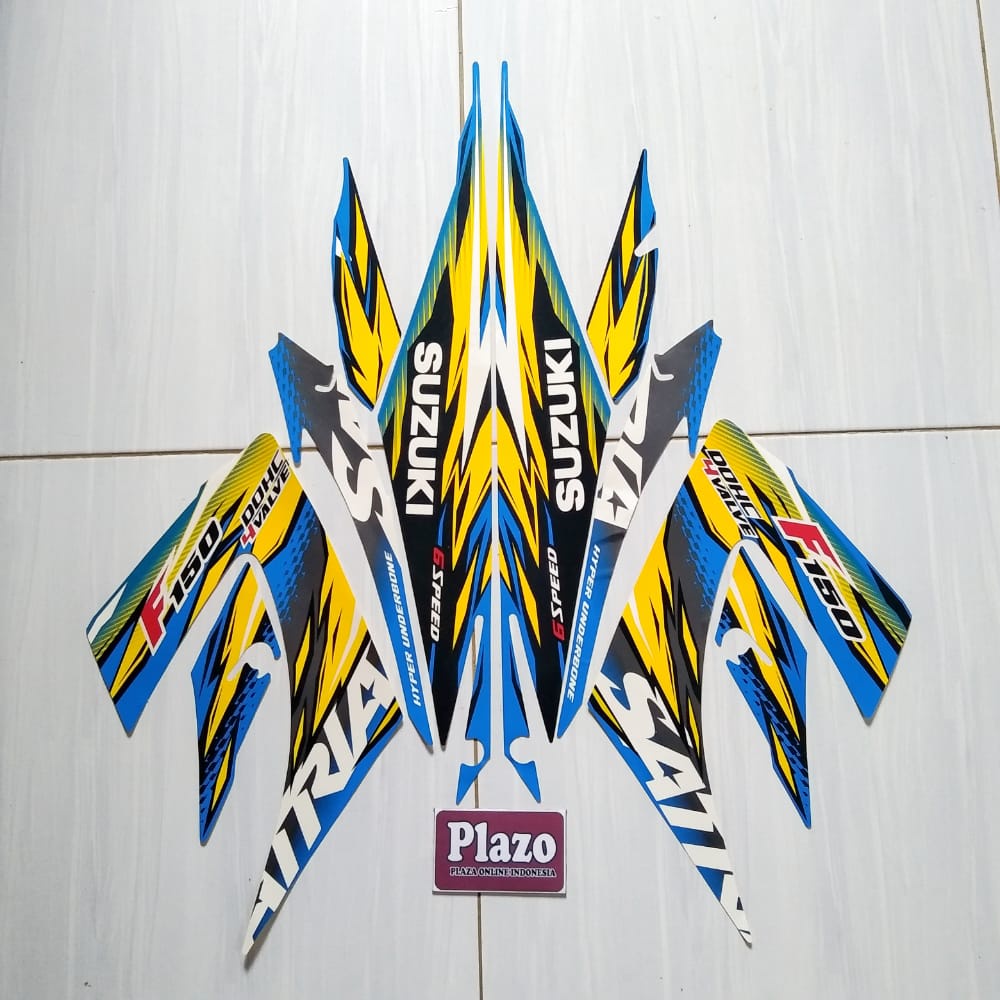 สติ๊กเกอร์ Striping suzuki satria fu f150 2013 น้ําเงิน-เหลือง