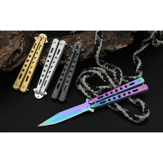 มีดควงปลายเรียว ไม่มีคมสำหรับฝึกควง (Butterfly Knife ) แบบ2 พร้อมส่งในไทย