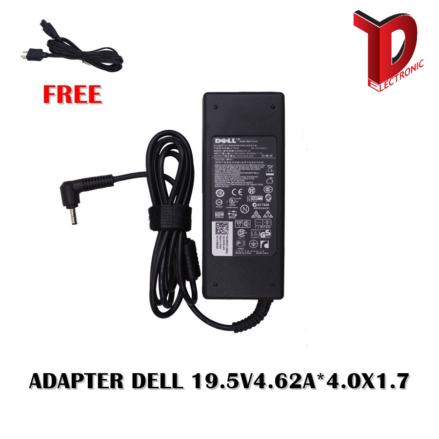ADAPTER DELL 19.5V4.62A*4.0X1.7 / สายชาร์จโน๊ตบุ๊ค เดล + แถมสายไฟ