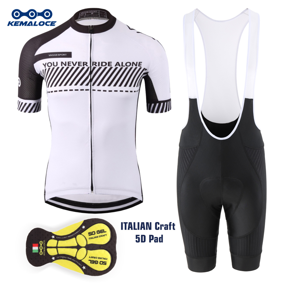 KEMALOCE 2024สีขาวชุดจักรยาน แขนสั้นการแข่งขันผู้ชายกางเกงปั่นจักรยาน ชุดจักรยาน ราคาถูกระบายอากาศโพลีเอสเตอร์กางเกงจักรยาน